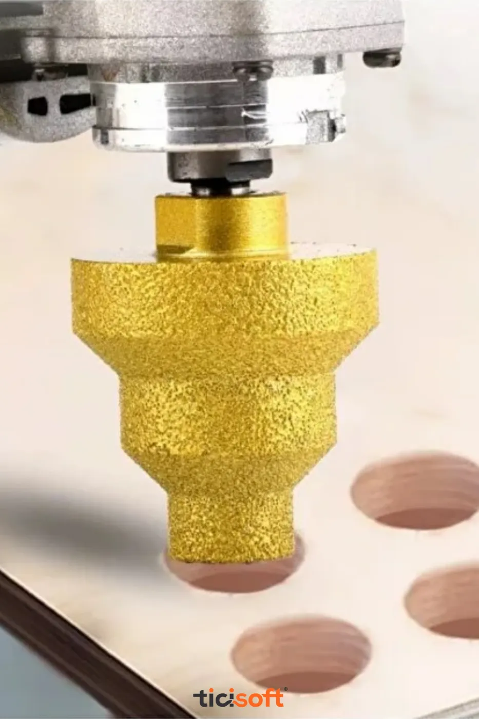 Mermer Fayans Granit Delik Genişletme Pahlama Parlatma Konik Elmaslı Pah Freze Ucu 20 mm - 35 mm - 50 mm