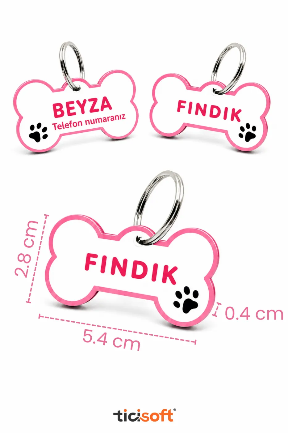 Kişiye Özel Plastik Köpek Künyesi | Kedi Köpek İsimlik | Köpek Tasması | Köpek Madalyon