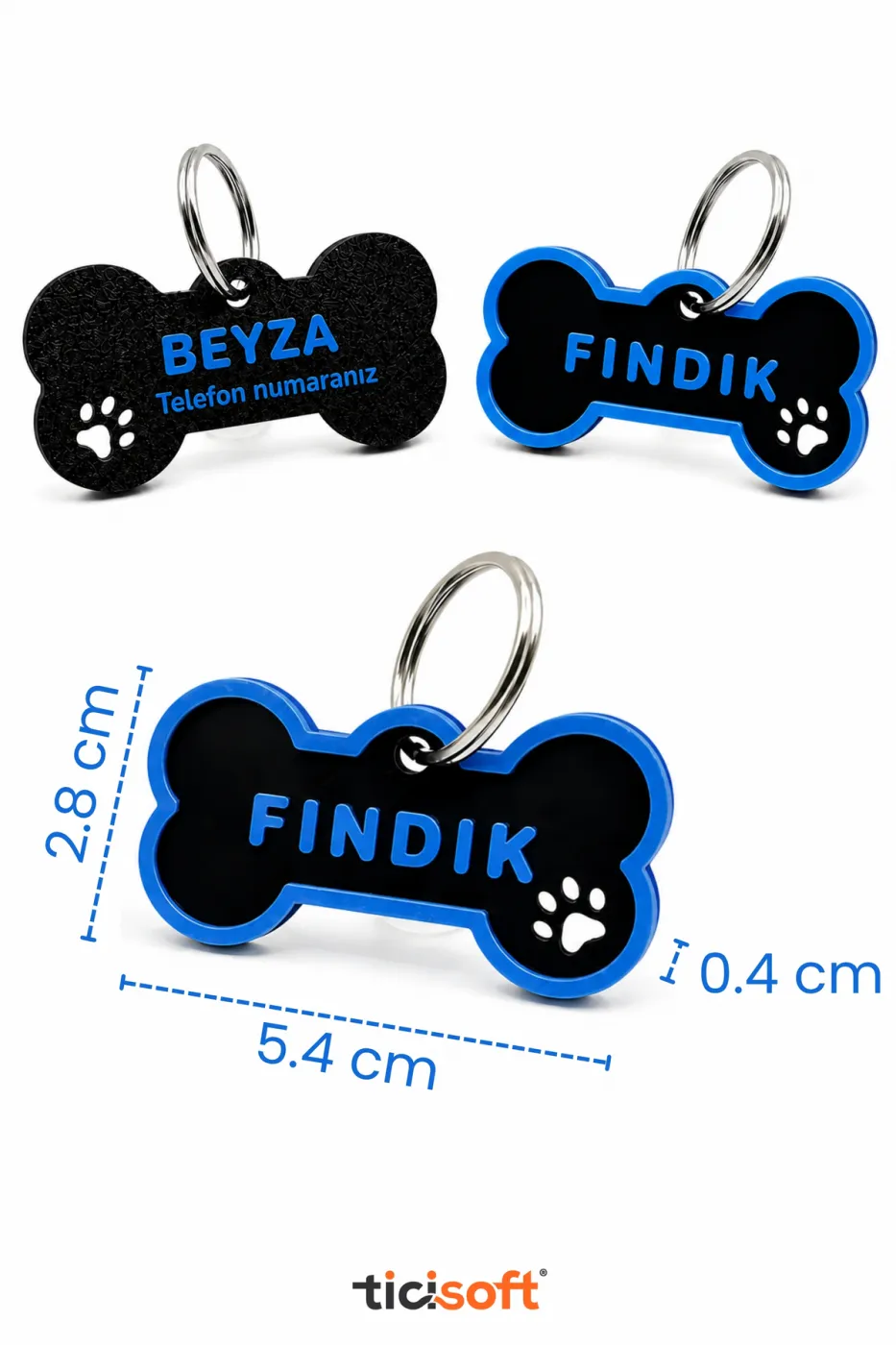 Kişiye Özel Plastik Köpek Künyesi | Kedi Köpek İsimlik | Köpek Tasması | Köpek Madalyon