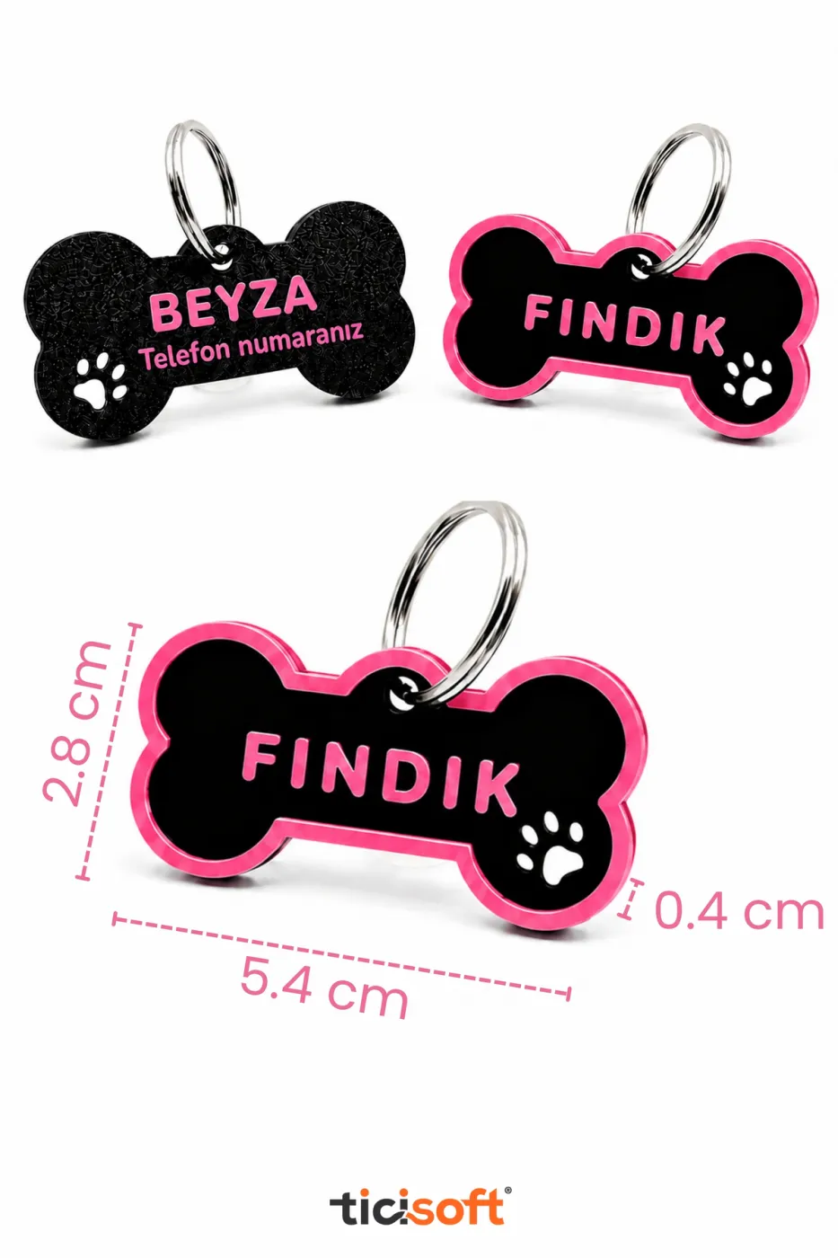 Kişiye Özel Plastik Köpek Künyesi | Kedi Köpek İsimlik | Köpek Tasması | Köpek Madalyon