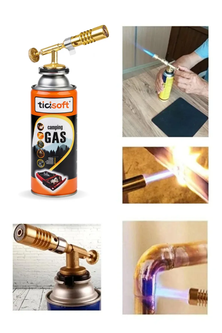 Pürmüz 1300° Gazlı Torch Jet Çakmak Alev Tabancası Pirinç Kaynakçı Tamirci Kaynak Başlığı Kamp Gazı