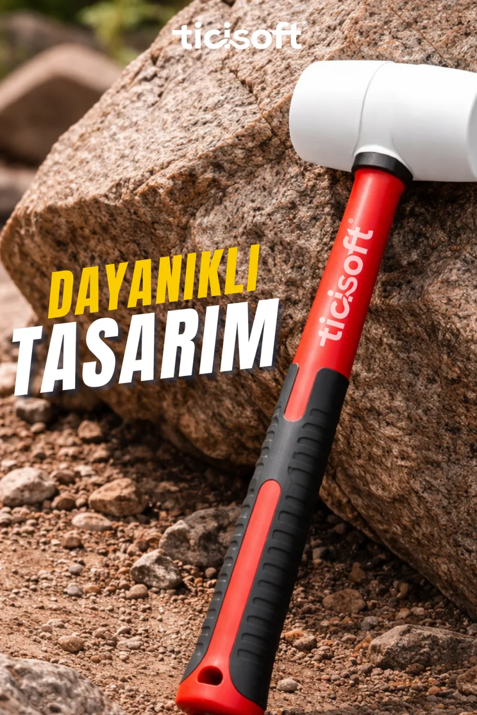 Profesyonel 750 Gr Kauçuk Çekiç Plastik Tokmak İz Bırakmayan Darbe Çekici | Dayanıklı Ergonomik Sap