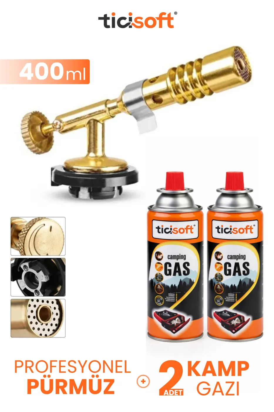 Pürmüz 1300° Gazlı Torch Jet Çakmak Alev Tabancası Pirinç Kaynakçı Tamirci Kaynak Başlığı Kamp Gazı