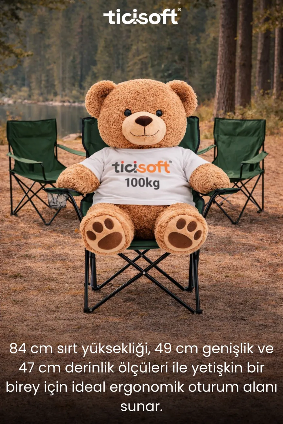 Dayanıklı Taşıma Çantalı Bardaklıklı 4 adet Kamp Sandalyesi 1 adet Kamp Masası Katlanabilir 5li Set