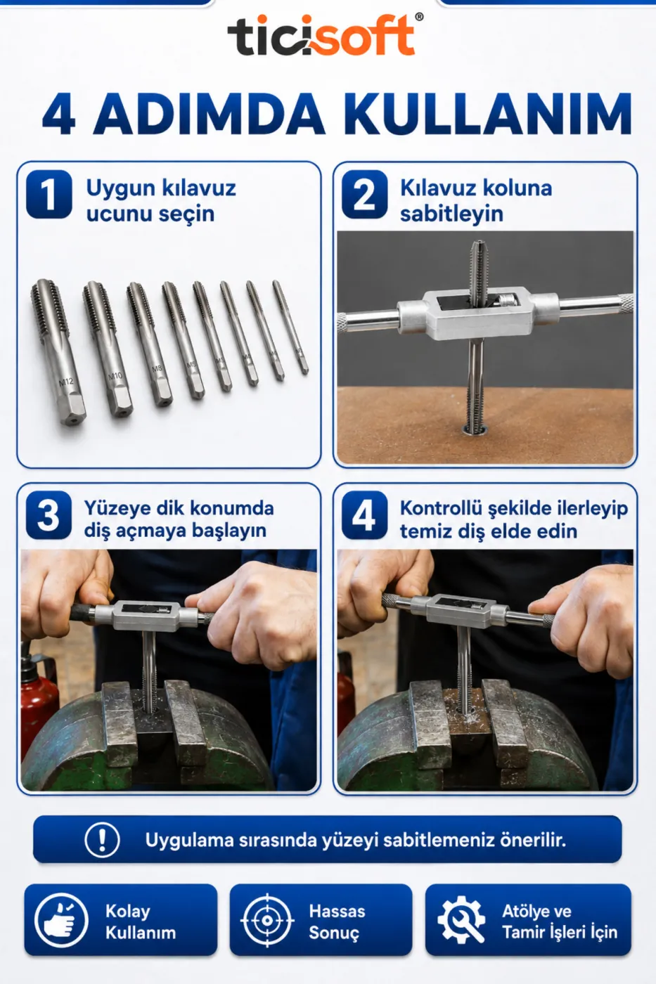 8 Parça Kılavuz Açma Seti M3 M4 M5 M6 M8 M10 M12 HSS 6542 Metrik Vida Paso Tamir Seti Ayarlanabilir Kılavuz Kollu