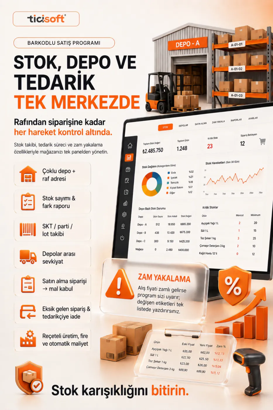 Barkodlu Satış Programı | Market Bakkal Stok Personel Takip ve Kasa POS Sistemi | Ömür Boyu Lisans