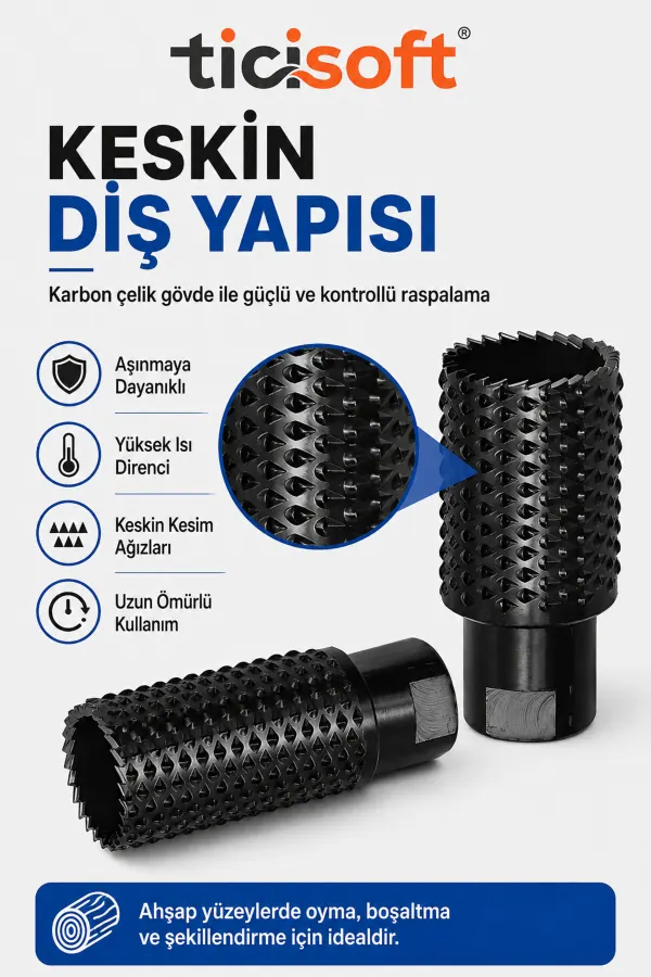 M14 Silindir Ahşap Oyma Raspası Avuç Taşlama Spiral Uyumlu Karbon Çelik Raspalama Tıraşlama Şekillendirme Ucu