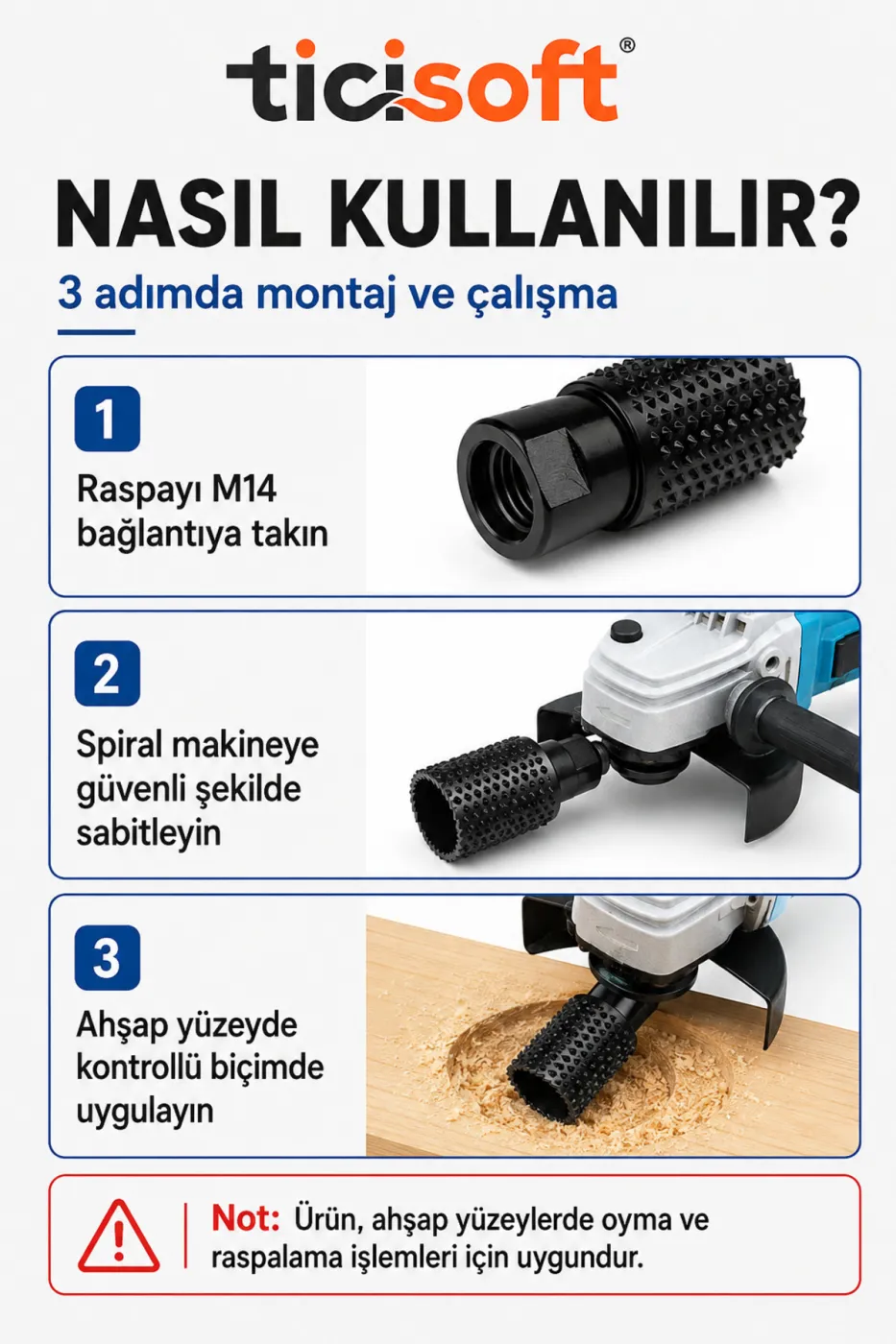 M14 Silindir Ahşap Oyma Raspası Avuç Taşlama Spiral Uyumlu Karbon Çelik Raspalama Tıraşlama Şekillendirme Ucu