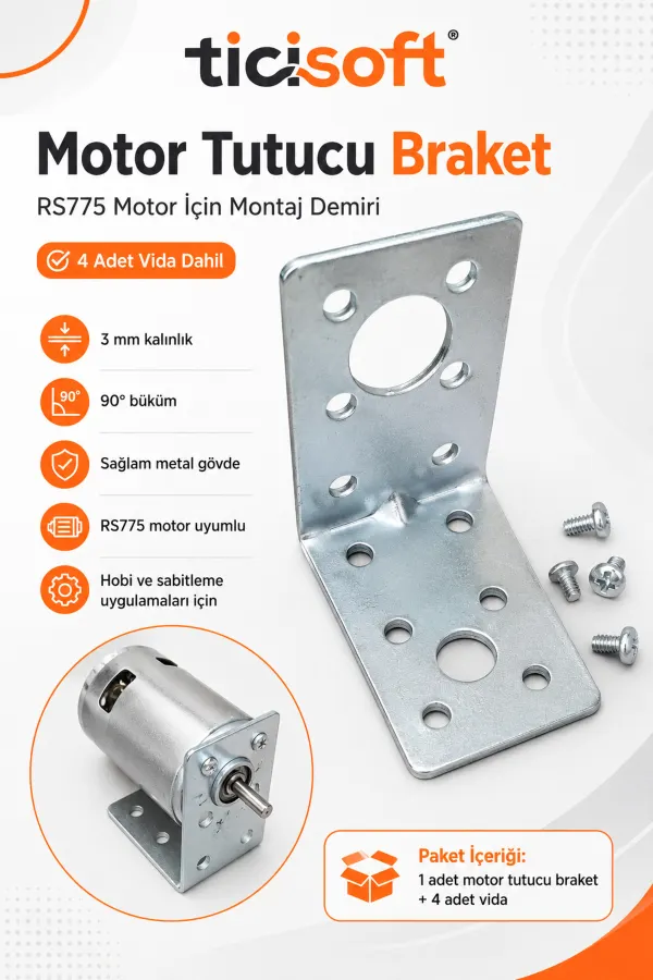 RS775 Motor Tutucu Braket Montaj Demiri 4 Adet Vidalı Sabitleme Aparatı