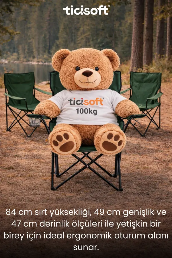 Katlanır Kamp Sandalyesi Çantalı Bardaklıklı 100 Kg Taşıma Kapasiteli Piknik Bahçe Plaj Sandalyesi