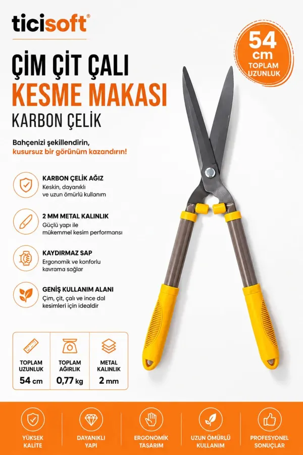 4'lü Bahçıvan Seti Çim Çit Makası Budama Testeresi Budama Makası Eldiven