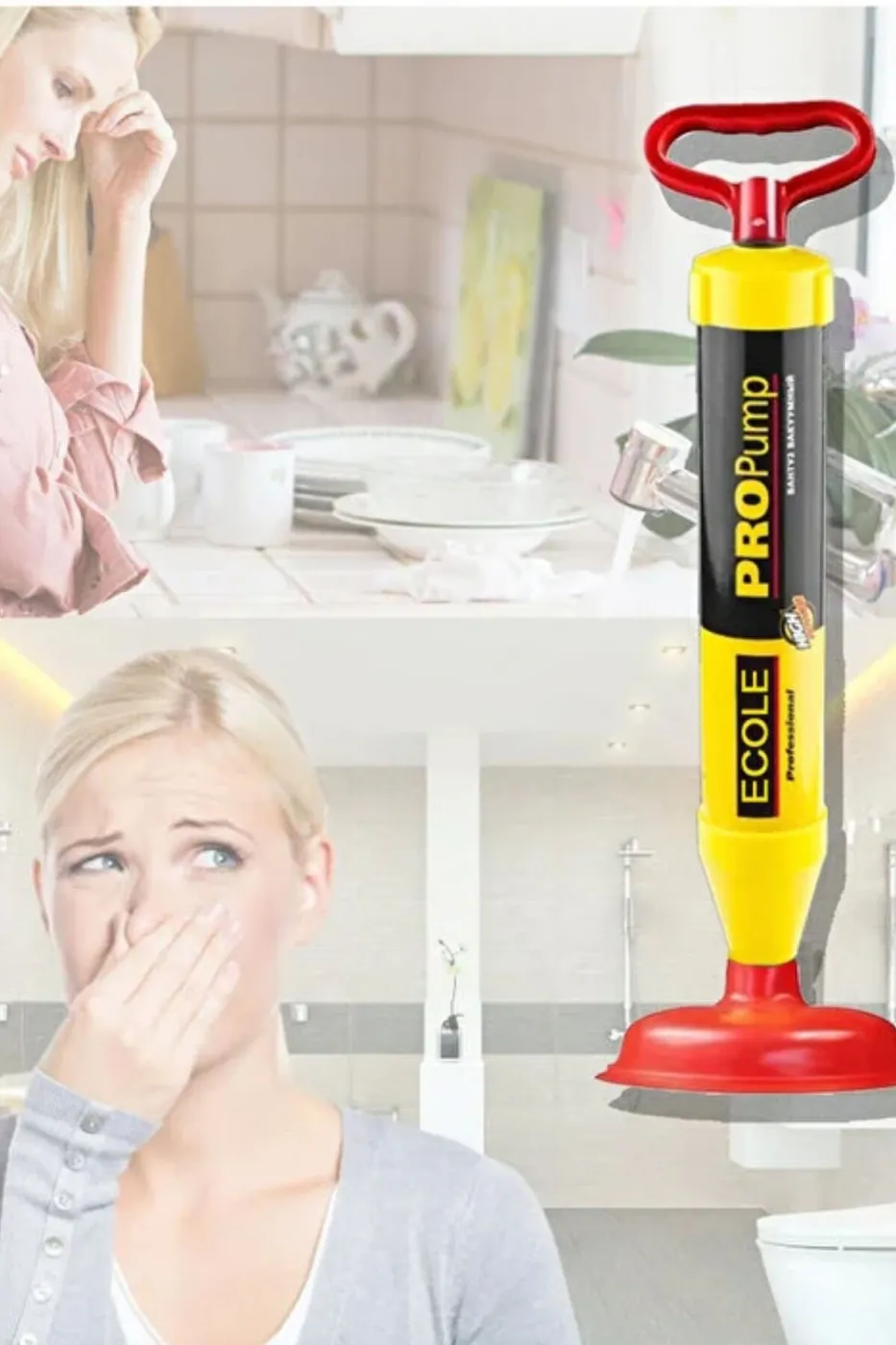 Propump Klozet Lavabo Banyo Gider Açma Pompası İlaçsız Tıkanıklık Açıcı Vakum Pompası